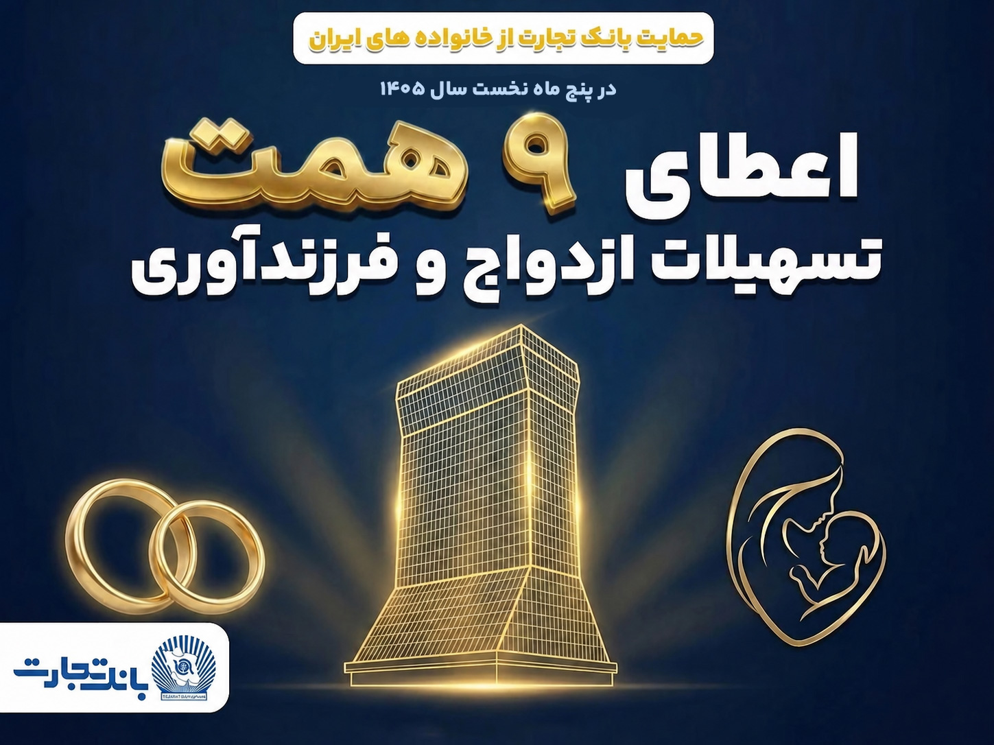بانک تجارت حامی ازدواج جوانان و خانواده‌های ایرانی همراهی ماندگار بانک تجارت با آغاز زندگی مشترک و شکوفایی خانواده‌های ایرانی