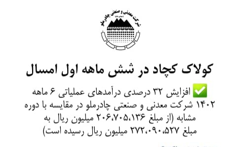 کولاک کچاد در شش ماه اول امسال کولاک کچاد در شش ماه اول امسال